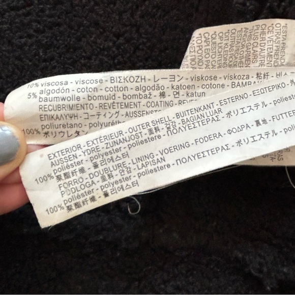 Zara Shearling Zip Up Cropped Jacket with Silver Hardwear - Picture 6 of 9